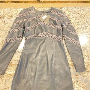 Leather black dress .authentic leather with certified number included.